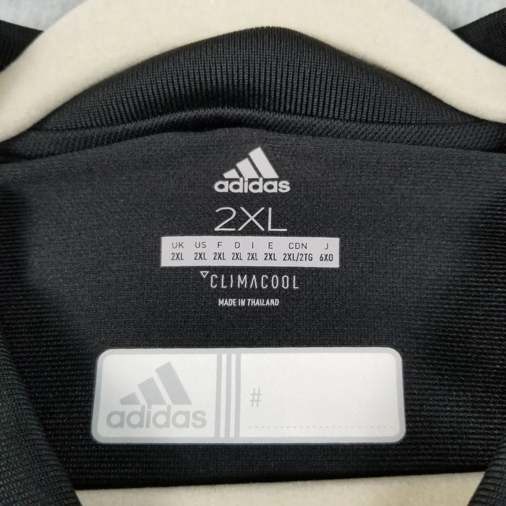 Adidas Polo Shirt Mens 2XL Black Nebraska Wesleyan Track & Field Climacool Sport